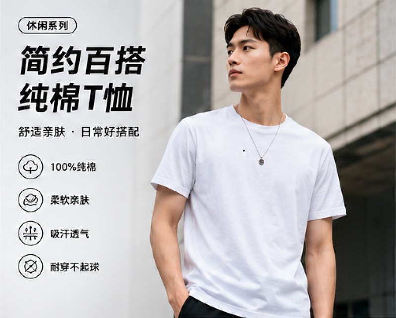 简约百搭纯棉T恤